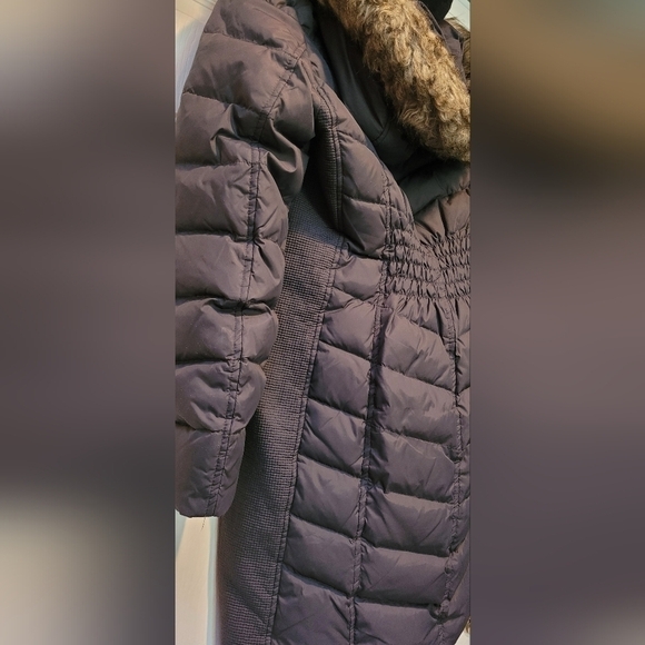 $350 Women's Michael Kors Gunmetal Gray Full Length Puffer Faux Fur Lined Hood M - Picture 8 of 11